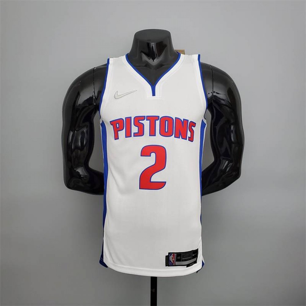 Camiseta Cade Cunningham #2 Detroit Pistons Edición 75 Aniversario Blanco