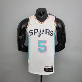 Camiseta Dejounte Murray #5 San Antonio Spurs 2022 City Edition Blanco