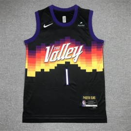 Camiseta Devin Booker #1 Phoenix Suns City Edition Icon Nuevo Negro