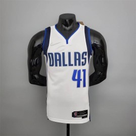 Camiseta Dirk Nowitzki #41 Dallas Mavericks Edición 75 Aniversario Blanco