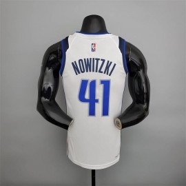 Camiseta Dirk Nowitzki #41 Dallas Mavericks Edición 75 Aniversario Blanco Camiseta Dirk Nowitzki #41 Dallas Mavericks Edición 75 Aniversario Blanco