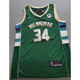 Camiseta Giannis Antetokounmpo #34 Milwaukee Buck Icon Nuevo Verde