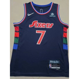 Camiseta Isaiah Joe #7 Philadelphia 76ers 2022 Edición 75 Aniversario Azul Oscuro