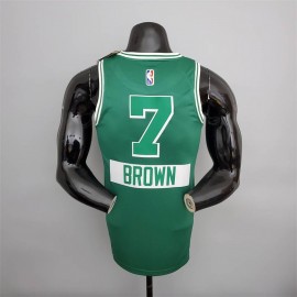 Camiseta Jaylen Brown #7 Boston Celtics 2022 City Edition Verde Camiseta Jaylen Brown #7 Boston Celtics 2022 City Edition Verde