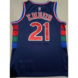 Camiseta Joel Embiid #21 Philadelphia 76ers 2022 Edición 75 Aniversario Azul Oscuro Camiseta Joel Embiid #21 Philadelphia 76ers 2022 Edición 75 Aniversario Azul Oscuro