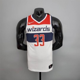 Camiseta Kyle Kuzma #33 Washington Wizards Edición 75 Aniversario Negro/Rojo/Blanco