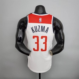 Camiseta Kyle Kuzma #33 Washington Wizards Edición 75 Aniversario Negro/Rojo/Blanco Camiseta Kyle Kuzma #33 Washington Wizards Edición 75 Aniversario Negro/Rojo/Blanco