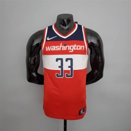 Camiseta Kyle Kuzma #33 Washington Wizards Edición 75 Aniversario Rojo/Blanco/Azul