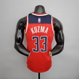 Camiseta Kyle Kuzma #33 Washington Wizards Edición 75 Aniversario Rojo/Blanco/Azul Camiseta Kyle Kuzma #33 Washington Wizards Edición 75 Aniversario Rojo/Blanco/Azul
