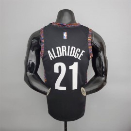 Camiseta LaMarcus Aldridge #21 Brooklyn Nets City Edition Negro Camiseta LaMarcus Aldridge #21 Brooklyn Nets City Edition Negro