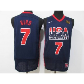 Camiseta Larry Bird #7 EE.UU. Azul Oscuro