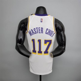 Camiseta Master Chief #117 Los Angeles Lakers Edición 75 Aniversario X-BOX Blanco Camiseta Master Chief #117 Los Angeles Lakers Edición 75 Aniversario X-BOX Blanco