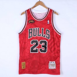 Camiseta Michael Jordan #23 Chicago Bulls 95/96 Hebru Brantley X M&N Rojo