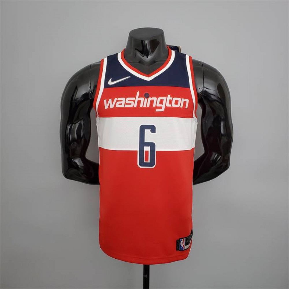 Camiseta Montrezl Harrell #6 Washington Wizards Edición 75 Aniversario Rojo/Blanco/Azul Camiseta Montrezl Harrell #6 Washington Wizards Edición 75 Aniversario Rojo/Blanco/Azul