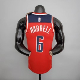 Camiseta Montrezl Harrell #6 Washington Wizards Edición 75 Aniversario Rojo/Blanco/Azul Camiseta Montrezl Harrell #6 Washington Wizards Edición 75 Aniversario Rojo/Blanco/Azul