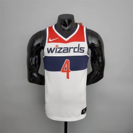 Camiseta Russell Westbrook #4 Washington Wizards Edición 75 Aniversario Negro/Rojo/Blanco