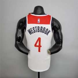 Camiseta Russell Westbrook #4 Washington Wizards Edición 75 Aniversario Negro/Rojo/Blanco Camiseta Russell Westbrook #4 Washington Wizards Edición 75 Aniversario Negro/Rojo/Blanco