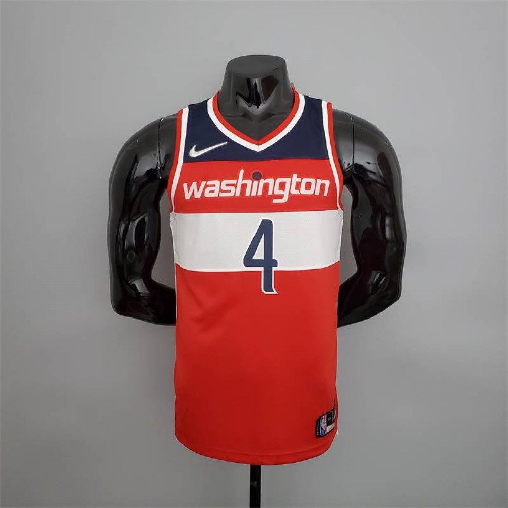 Camiseta Russell Westbrook #4 Washington Wizards Edición 75 Aniversario Rojo/Blanco/Azul Camiseta Russell Westbrook #4 Washington Wizards Edición 75 Aniversario Rojo/Blanco/Azul