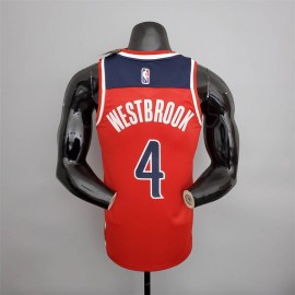 Camiseta Russell Westbrook #4 Washington Wizards Edición 75 Aniversario Rojo/Blanco/Azul Camiseta Russell Westbrook #4 Washington Wizards Edición 75 Aniversario Rojo/Blanco/Azul