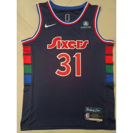 Camiseta Seth Curry #31 Philadelphia 76ers 2022 Azul Oscuro