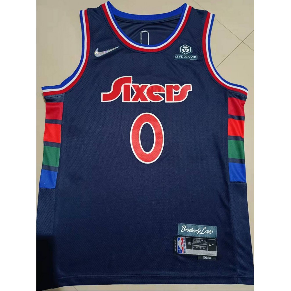 Camiseta Tyrese Maxey #0 Philadelphia 76ers Icon Nuevo Azul Oscuro Camiseta Tyrese Maxey #0 Philadelphia 76ers Icon Nuevo Azul Oscuro
