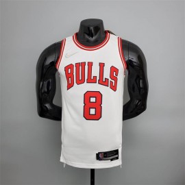 Camiseta Zach LaVine #8 Chicago Bulls Edición 75 Aniversario Blanco