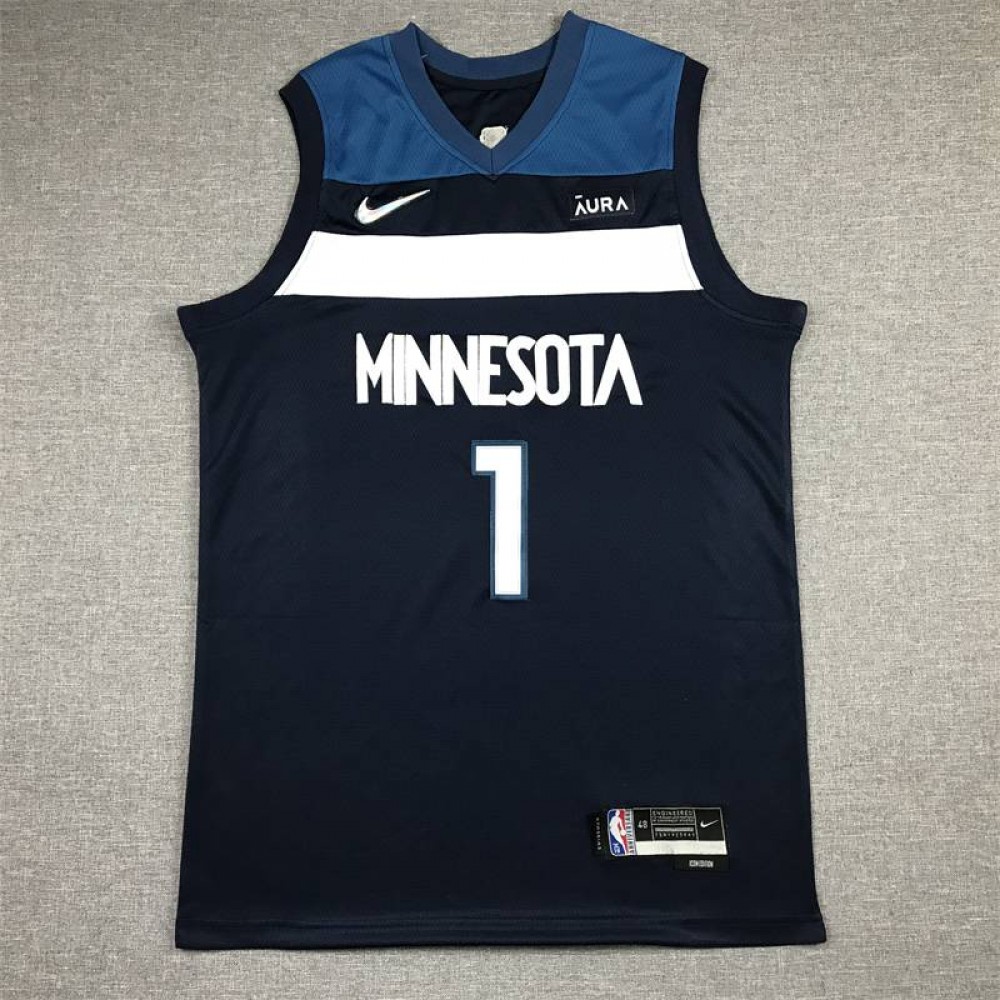 Camiseta Anthony Edwards #1 Minnesota Timberwolves Icon Nuevo Azul