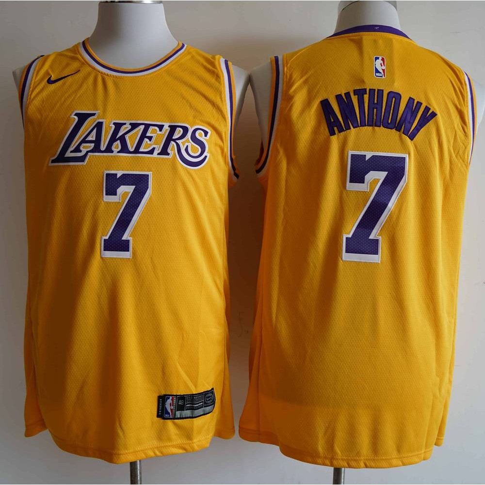 Camiseta Carmelo Anthony #7 Los Angeles Lakers Amarillo Camiseta Carmelo Anthony #7 Los Angeles Lakers Amarillo