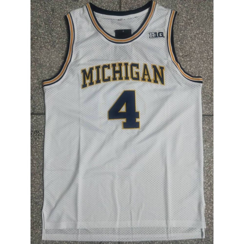 Camiseta Chris Webber #4 University of Michigan Blanco