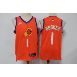 Camiseta Devin Booker #1 Phoenix Suns Edición 75 Aniversario Naranja