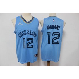 Camiseta Ja Morant #12 Memphis Grizzlies Edición 75 Aniversario Azul Claro