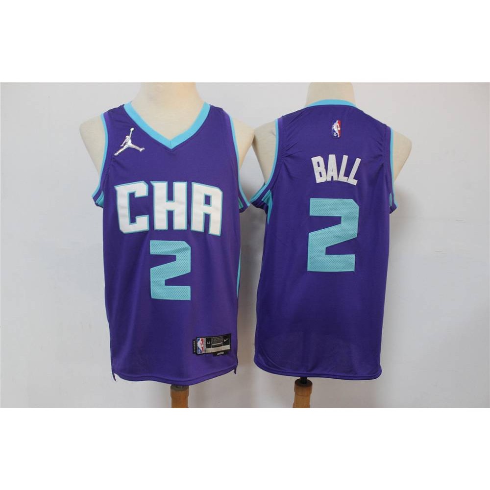 Camiseta LaMelo Ball #2 Charlotte Hornets Edición 75 Aniversario Púrpura Camiseta LaMelo Ball #2 Charlotte Hornets Edición 75 Aniversario Púrpura