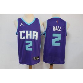 Camiseta LaMelo Ball #2 Charlotte Hornets Edición 75 Aniversario Púrpura