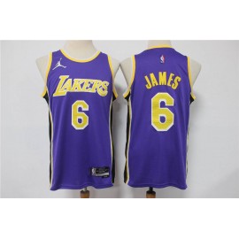 Camiseta LeBron James #6 Los Angeles Lakers Edición 75 Aniversario Púrpura