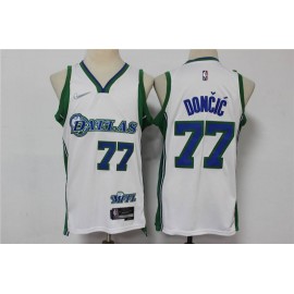 Camiseta Luka Dončić #77 Dallas Mavericks Edición 75 Aniversario Blanco/Verde