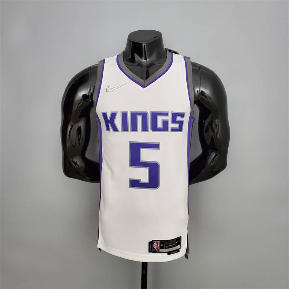 Camiseta De'Aaron Fox #5 Sacramento Kings Edición 75 Aniversario Blanco Camiseta De'Aaron Fox #5 Sacramento Kings Edición 75 Aniversario Blanco