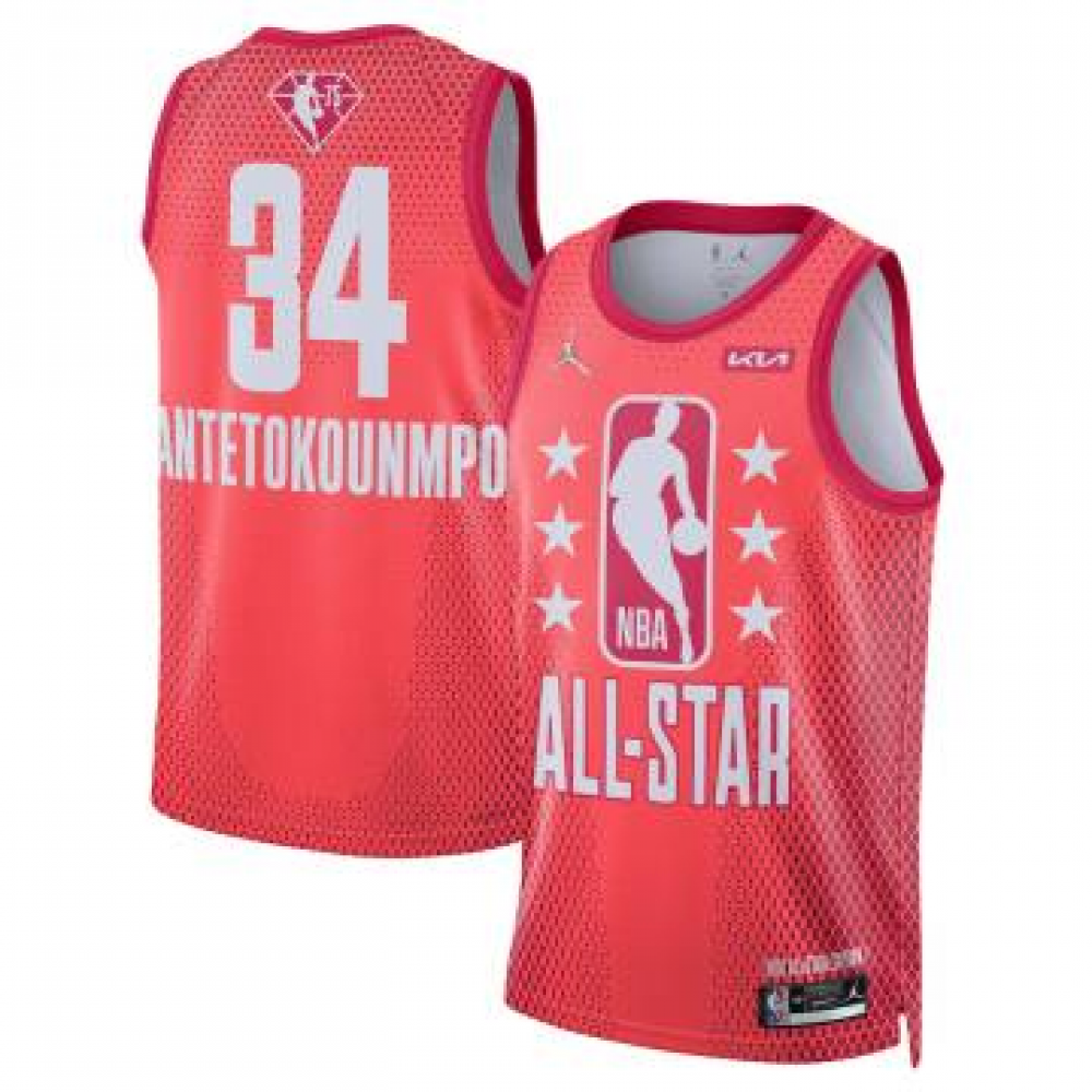 Camiseta Giannis Antetokounmpo #34 All-Star 2022 Rojo Camiseta Giannis Antetokounmpo #34 All-Star 2022 Rojo