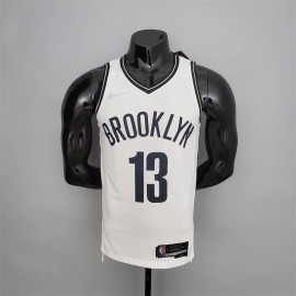 Camiseta James Harden #13 Brooklyn Nets Edición 75 Aniversario Blanco