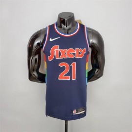 Camiseta Joel Embiid #21 Philadelphia 76ers 2022 Azul Real