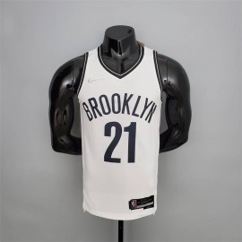 Camiseta LaMarcus Aldridge #21 Brooklyn Nets Edición 75 Aniversario Blanco