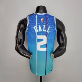 Camiseta LaMelo Ball #2 Charlotte Hornets City Edition 2022 Azul Camiseta LaMelo Ball #2 Charlotte Hornets City Edition 2022 Azul