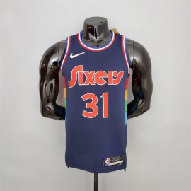 Camiseta Seth Curry #31 Philadelphia 76ers 2022 Azul Real