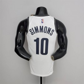 Camiseta Ben Simmons #10 Brooklyn Nets Edición 75 Aniversario Blanco