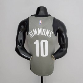 Camiseta Ben Simmons #10 Brooklyn Nets Edición Flyer Gris