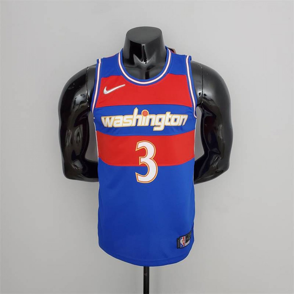 Camiseta Bradley Beal #3 Washington Wizards 2022 City Edition Azul/Rojo Camiseta Bradley Beal #3 Washington Wizards 2022 City Edition Azul/Rojo