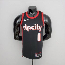 Camiseta Damian Lillard #0 Sacramento Kings 2022 City Edition Negro/Rojo