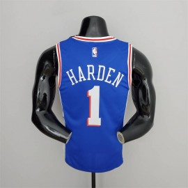 Camiseta James Harden #1 Philadelphia 76ers Cuello en V Azul Camiseta James Harden #1 Philadelphia 76ers Cuello en V Azul