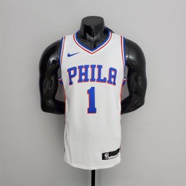 Camiseta James Harden #1 Philadelphia 76ers Cuello en V Blanco