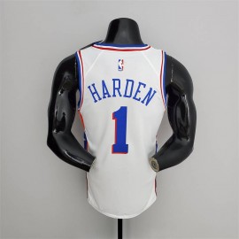 Camiseta James Harden #1 Philadelphia 76ers Cuello en V Blanco Camiseta James Harden #1 Philadelphia 76ers Cuello en V Blanco