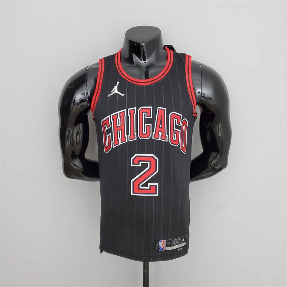 Camiseta Lonzo Ball #2 Chicago Bulls Edición 75 Aniversario Jordan Negro Camiseta Lonzo Ball #2 Chicago Bulls Edición 75 Aniversario Jordan Negro